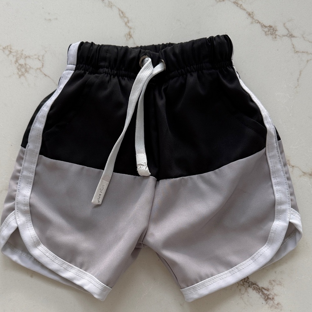 Little Bipsy Kids Black and Gray Swim Shorts
